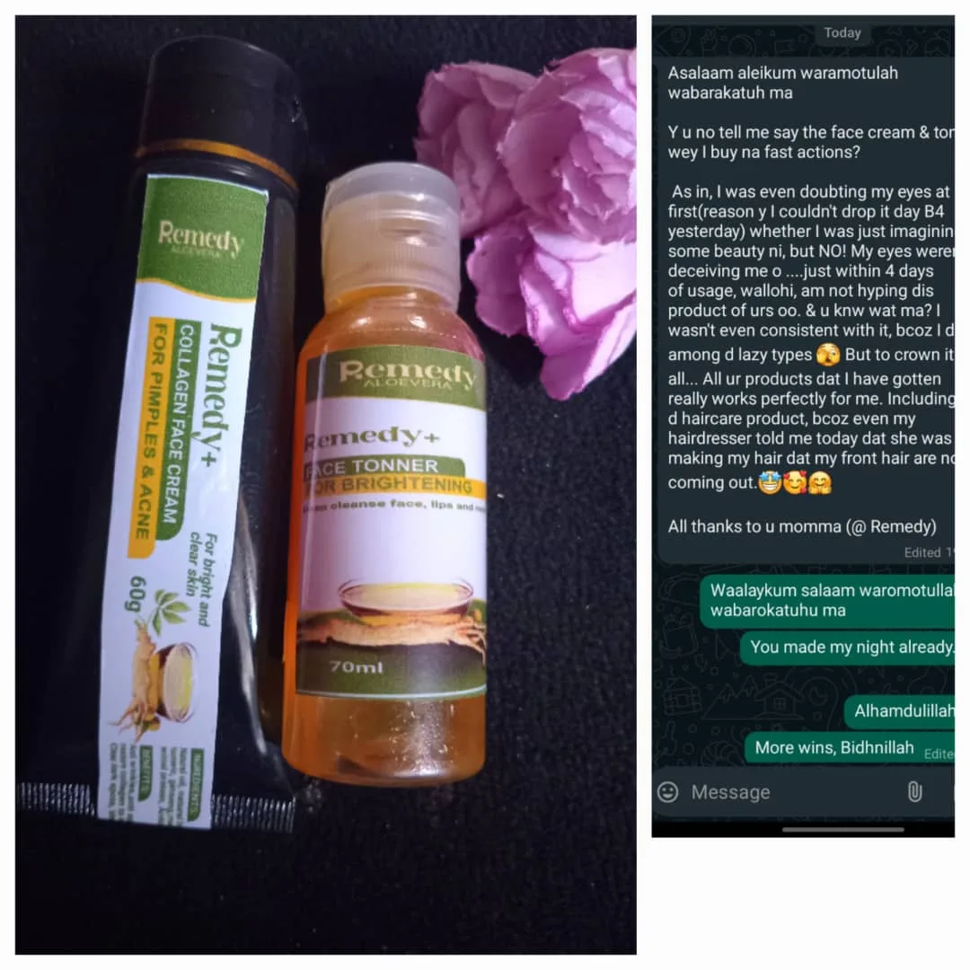 REMEDY PLUS COLLAGEN FACE CREAM and face toner